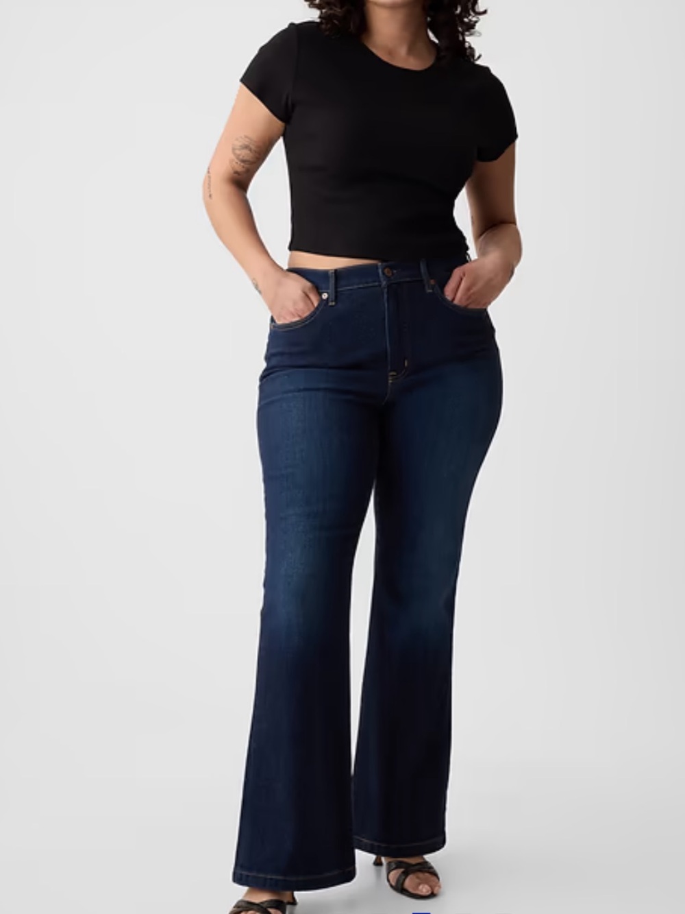 Gap High Rise '70s Flare Jeans Size 33 Blue NWT
